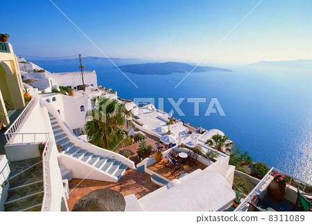 View from Firostefani on Santorini View from Firostefani on Santorini 8311089