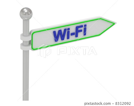 3d rendering of sign with "Wi-Fi" 3d rendering of sign with "Wi-Fi" 8312092