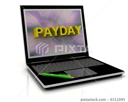 PAYDAY message on laptop screen 8312095