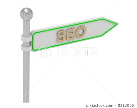 3d rendering of sign with gold "SEO" 3d rendering of sign with gold "SEO" 8312096