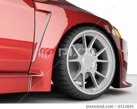 Closeup of wheels of machine on white background Closeup of wheels of machine on white background 8312645