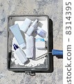 bottles in a paint tray 8314395