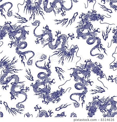 Japanese dragon seamless 8314616