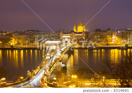 Chain Bridge and skyline of Pest, Budapest 8314691