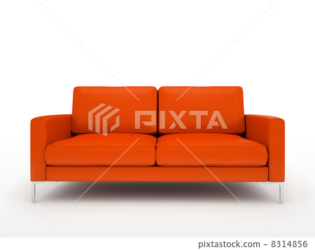 Modern red sofa isolated on white background 8314856