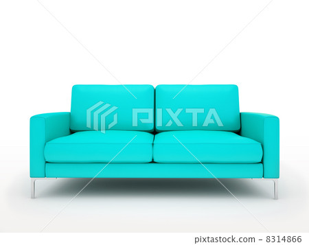 Modern turquoise sofa isolated on white background 8314866