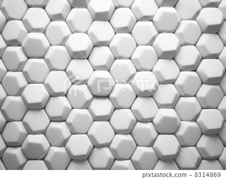 Abstract pattern of hexahedron white pieces Abstract pattern of hexahedron white pieces 8314869