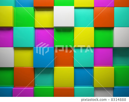 Abstract pattern of  square color pieces 8314888