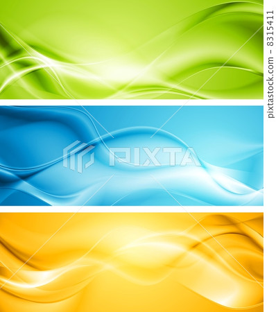 Elegant smooth waves vector banners 8315411