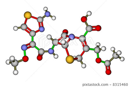 Cefotaxime, a cephalosporin antibiotic. Molecular structure Cefotaxime, a cephalosporin antibiotic. Molecular structure 8315460