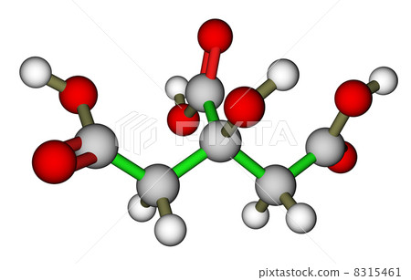 Citric acid (food additive E330) molecular structure Citric acid (food additive E330) molecular structure 8315461
