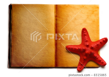 Open book and red seastar Open book and red seastar 8315865