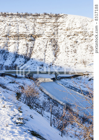 Winter bridge in mountains Winter bridge in mountains 8317188