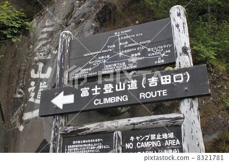 Fuji climbing road sign 8321781