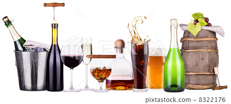 Set of different alcoholic drinks and cocktails 8322176