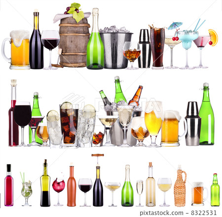 Set of different alcoholic drinks and cocktails Set of different alcoholic drinks and cocktails 8322531