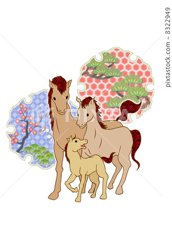 Horse 02 parent-child zodiac material 8322949