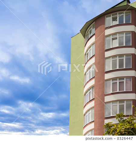 Appartament building on a blue sky with cloud Appartament building on a blue sky with cloud 8326447
