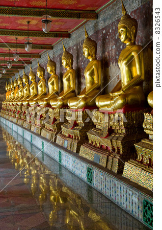 golden buddhas in wat sutat, bangkok golden buddhas in wat sutat, bangkok 8326543