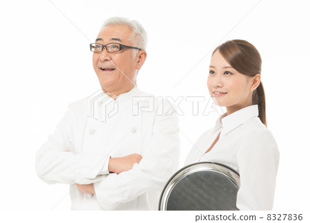 Chef and waitress 8327836