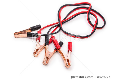 Car battery jumpers isolated on white Car battery jumpers isolated on white 8329273