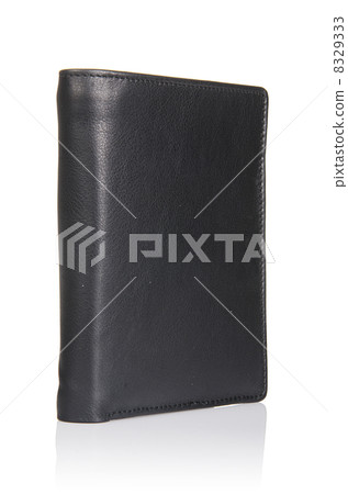 Leather wallet isolated on the white 8329333