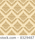 gold seamless floral elegant wallpaper, vintage pattern background for your design 8329487