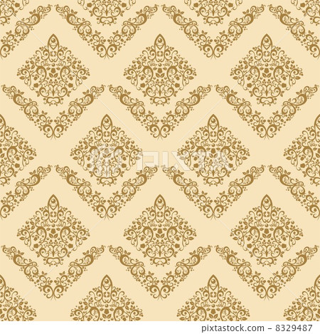 gold seamless floral elegant wallpaper, vintage pattern background for your design 8329487