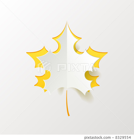 Abstract Yellow Maple Leaf Isolated on White Background Abstract Yellow Maple Leaf Isolated on White Background 8329554