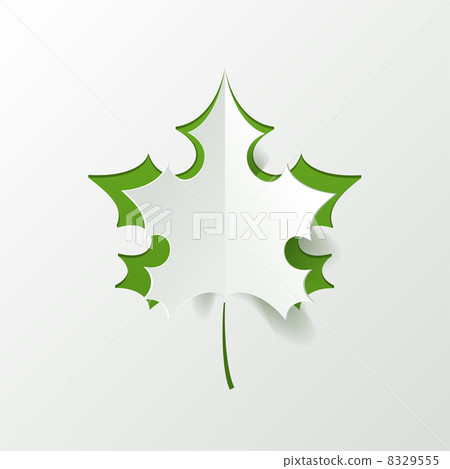 Abstract Green Maple Leaf Isolated on White Background Abstract Green Maple Leaf Isolated on White Background 8329555
