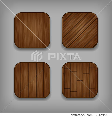 Vector wooden buttons set Vector wooden buttons set 8329558
