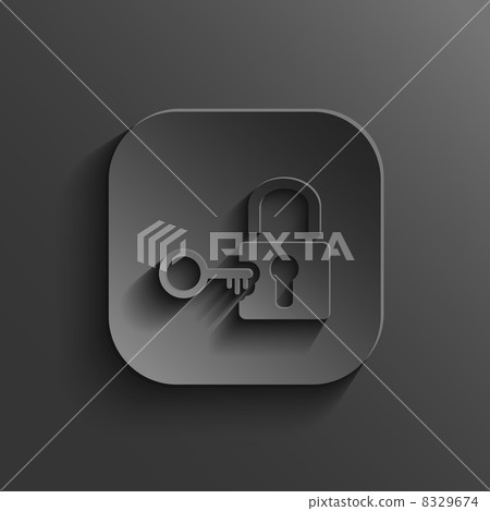 Lock icon - vector black app button - Stock Illustration [8329674] - PIXTA