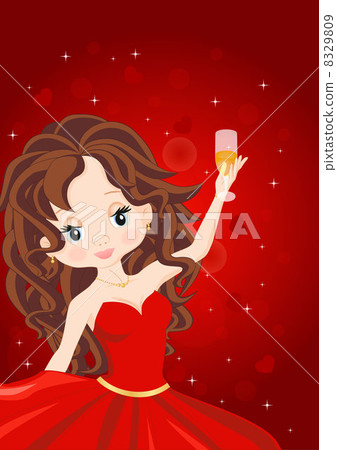 girl with a glass of champagne girl with a glass of champagne 8329809