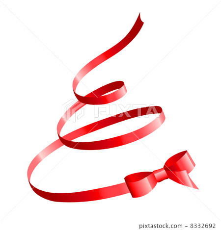 red satin bow in the shape of Christmas tree red satin bow in the shape of Christmas tree 8332692