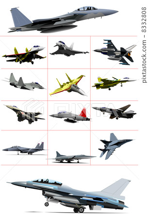 Combat aircraft. Team. Colored vector illustration for designers Combat aircraft. Team. Colored vector illustration for designers 8332808
