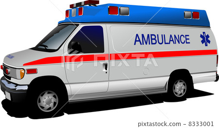 Modern ambulance van over white. Colored vector illustration 8333001