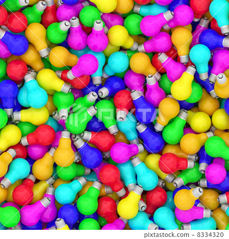 Background composed of many colorful lightbulbs 8334320
