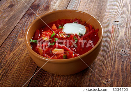 russian red-beet soup (borscht) 8334703