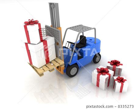 Forklift with gifts boxes  8335273