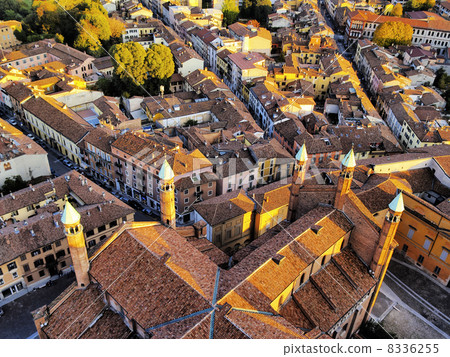 Cremona, view from cathedral tower, Lombardy, Italy 8336255