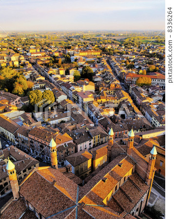 Cremona, view from cathedral tower, Lombardy, Italy 8336264