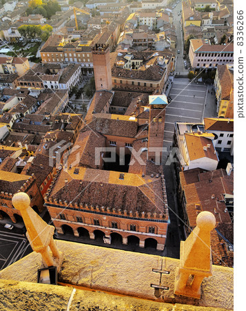 Cremona, view from cathedral tower, Lombardy, Italy 8336266