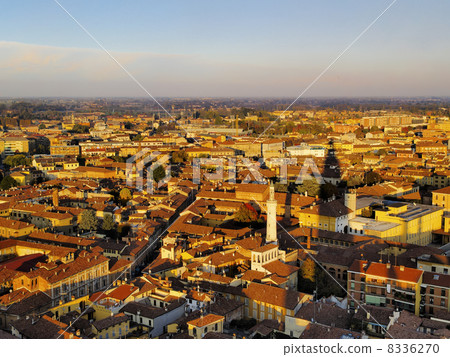 Cremona, view from cathedral tower, Lombardy, Italy 8336270
