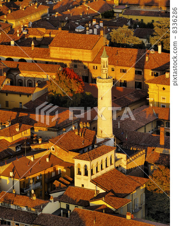 Cremona, view from cathedral tower, Lombardy, Italy 8336286