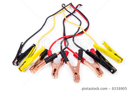 Car battery jumpers isolated on white 8338905