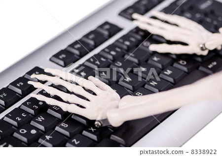 Skeleton working on the keyboard Skeleton working on the keyboard 8338922