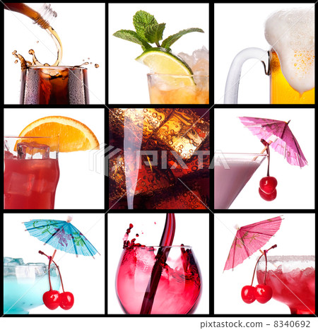 collage with alcohol cocktails 8340692