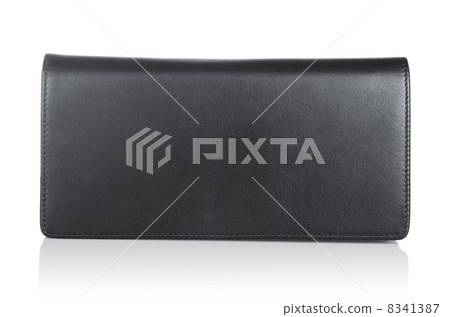Leather wallet isolated on the white 8341387