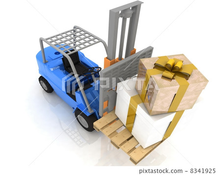 Forklift with gifts boxes 8341925