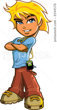 Blonde Boy With Headphones 8344578